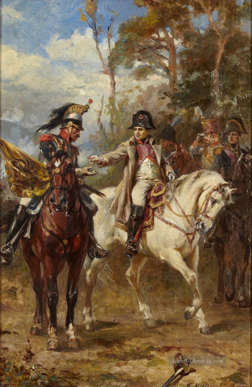 Napoleon auf dem Rücken des Pferdes Robert Alexander Hillingford Militärkrieg Ölgemälde